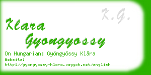 klara gyongyossy business card
